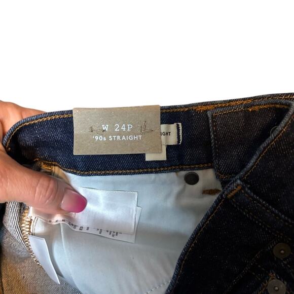 Madewell 24P 90s High Rise Straight Jeans Dark Norman Wash NWT Petite - Picture 10 of 11